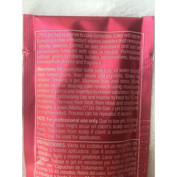3 Malibu C CPR Packets and 3 Processing Caps Hair Color Stain Build Up Remover - Picture 11 of 12